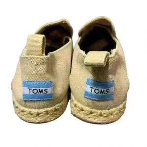 TOMS Espadrille Cream canvas shoe Natural women jute 6.5